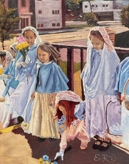 "Little Flowers getting ready for Our Lady" SOLD